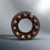 Wolframstahl Zirkon Schwarz Rot Ohr Tunnel (2 Stück)