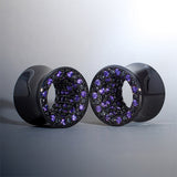 Tungsten Steel Zircon Black Purple Tunnel(2pcs)