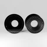 AKAK Tungsten Steel Black Zircon Celestial Halo Dual Ear Gauge Tunnel (2Pcs)