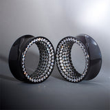 Tungsten Steel White Moissanite Stars Shining Ear Gauge Tunnel(2pcs)