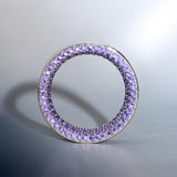 Lila Zirkon S925 Silber Sterne Glänzender Tunnel (2 Stück)