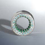 Lake Green Moissanite S925 Silber Sterne Glänzender Tunnel (2 Stück)