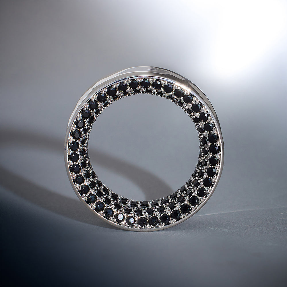 Black Moissanite 14K White Gold Stars Shining Ear Gauge Tunnel(2Pcs)