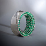 Grüner Zirkon S925 Silber Sterne Glänzender Tunnel (2 Stück) 