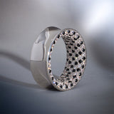 Checkerboard Moissanite 14K White Gold Tunnel(2pcs)