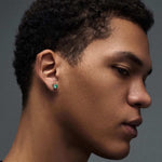S925 Silver Green Moissanite Stud Earrings Jewelry for Women Men