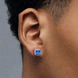 S925 Silver Sugar Cube Earrings Jewelry for Women Men