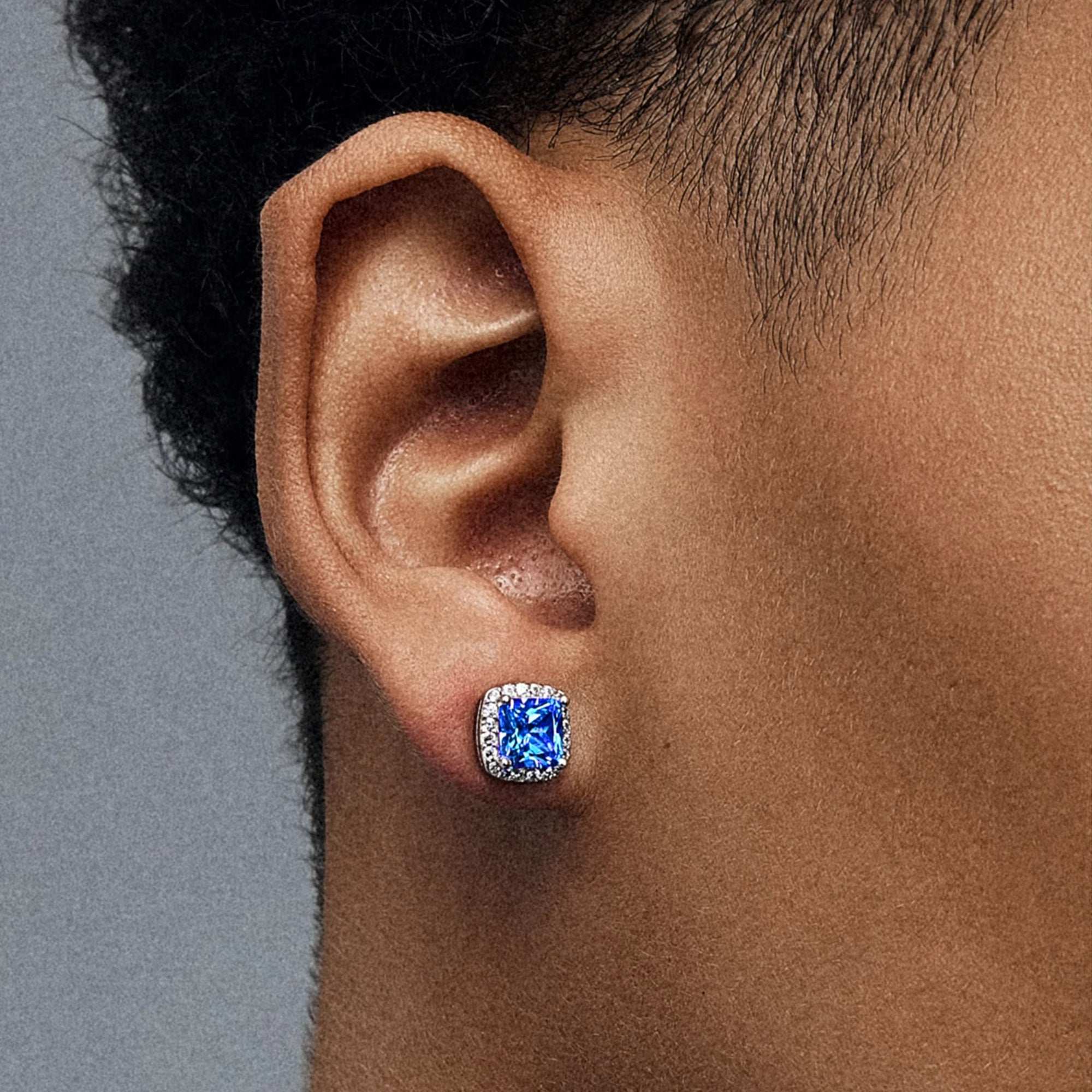 S925 Silver Sugar Cube Earrings Jewelry for Women Men
