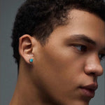S925 Silver Blue Moissanite Stud Earrings Jewelry for Women Men