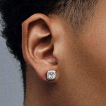 S925 Silver Sugar Cube Earrings Jewelry for Women Men