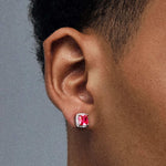 S925 Silver Sugar Cube Earrings Jewelry for Women Men