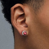 S925 Silver Sugar Cube Earrings Jewelry for Women Men