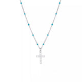 S925 Silver Cross Pendant Chain Necklace