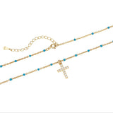 S925 Silver Cross Pendant Chain Necklace