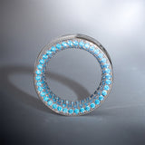 Blue Topaz S925 Silver Stars Shining Tunnel (2Pcs)