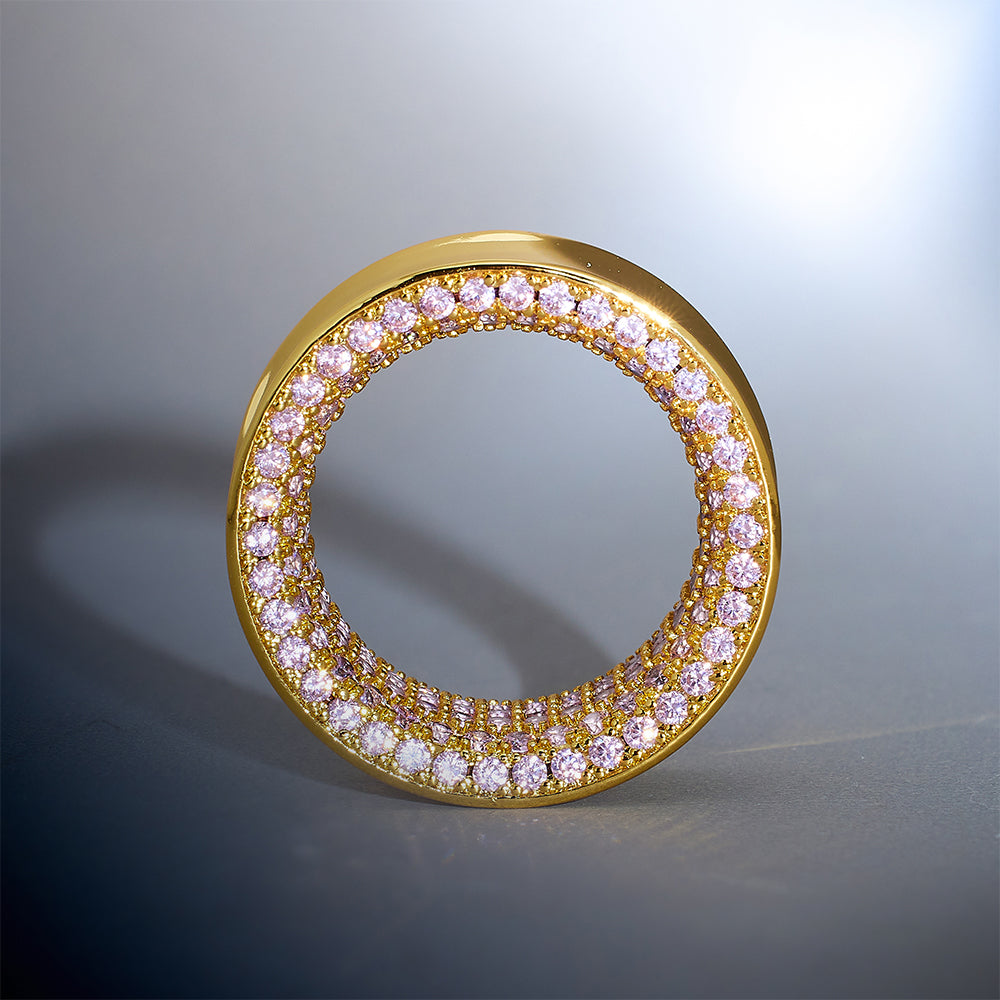 Pink Sapphire S925 Silver Stars Shining Tunnel (2Pcs)