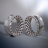 Checkerboard Moissanite 14K White Gold Tunnel(2pcs)