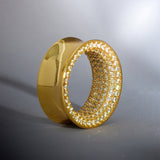 Yellow Moissanite 14K Gold Stars Shining Tunnel(2Pcs)