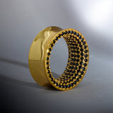 Black Moissanite 14K Gold Stars Shining Ear Gauge Tunnel(2Pcs)