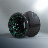Tungsten Steel Zircon Black Green Tunnel(2pcs)