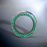 Grüner Zirkon S925 Silber Sterne Glänzender Tunnel (2 Stück) 