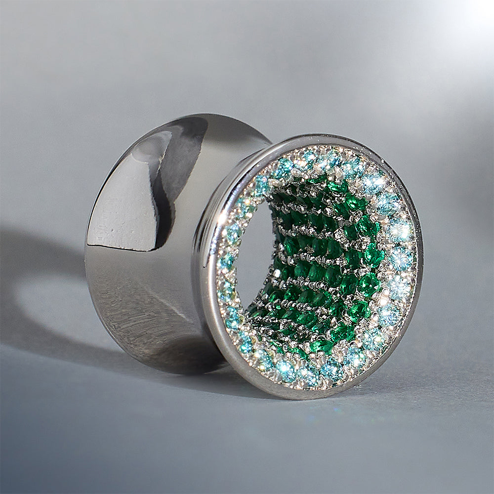 Lake Green Moissanite 8K Stars Shining Tunnel(2Pcs)