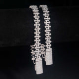 S925 Sterling Silver Moissanite Gothic Cross Bracelet