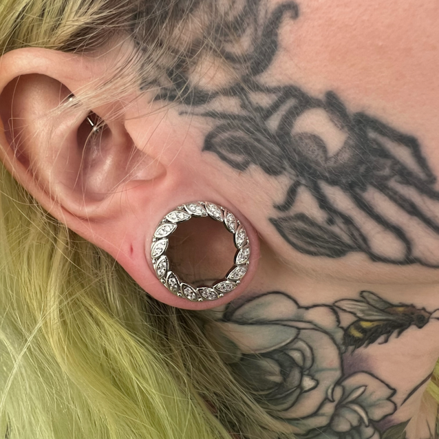 Straw Dream Zircon S925 Silver Ear Gauge Tunnel (2Pcs)