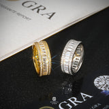S925 Silver Moissanite Tone Baguette Ring