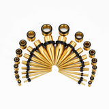 Gold Multicolor Spike Ear Stretching Kit 36Pcs