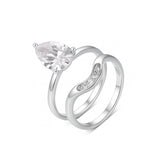 4 Carat Pear-Cut S925 Moissanite Ring Set