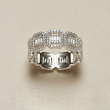 Geometric Moissanite S925 Silver Band Ring