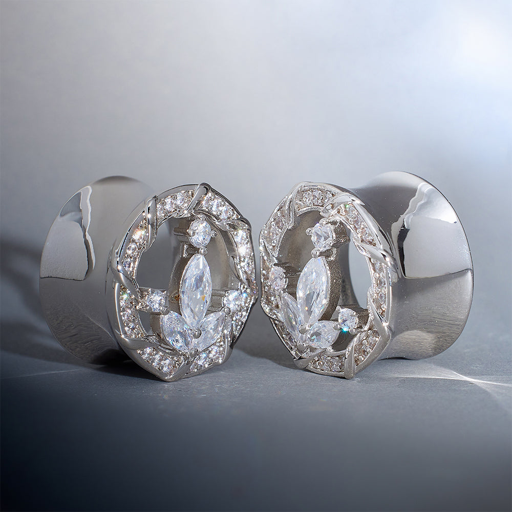 Anchor of Ocean Zircon 14K Ear Gauge Tunnel (2Pcs)