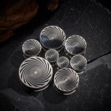 Stainless Steel Eye of Storm Ear Piercing Plugs 2pcs