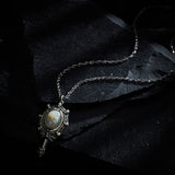 Ghostveil Radiance Pearl Skull Necklace