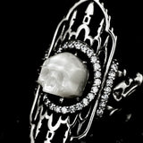 Castle Ghost Pearl Skull Ring