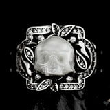 Eternal Pearl Skull Ring