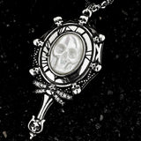Ghostveil Radiance Pearl Skull Necklace
