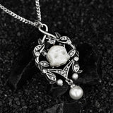 Spectral Echo Pearl Skull Necklace