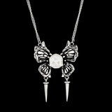 Ghost Wings Pearl Skull Necklace