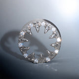 Strange Flower Moissanite 14K Ear Gauge Tunnel (2Pcs)
