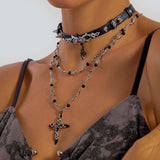 Crimson Serpent Cross Gothic Choker