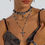 Crimson Serpent Cross Gothic Choker