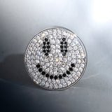 Luxuriöser Ohrstecker mit Smiley-Zirkon, S925 Silber (2 Stück)