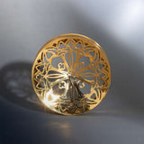 Stainless Steel Golden Filigree Blossoms Ear Gauge Tunnels 2Pcs
