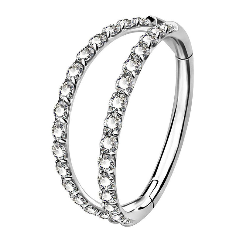 Dazzling Double Row Nose Piercing