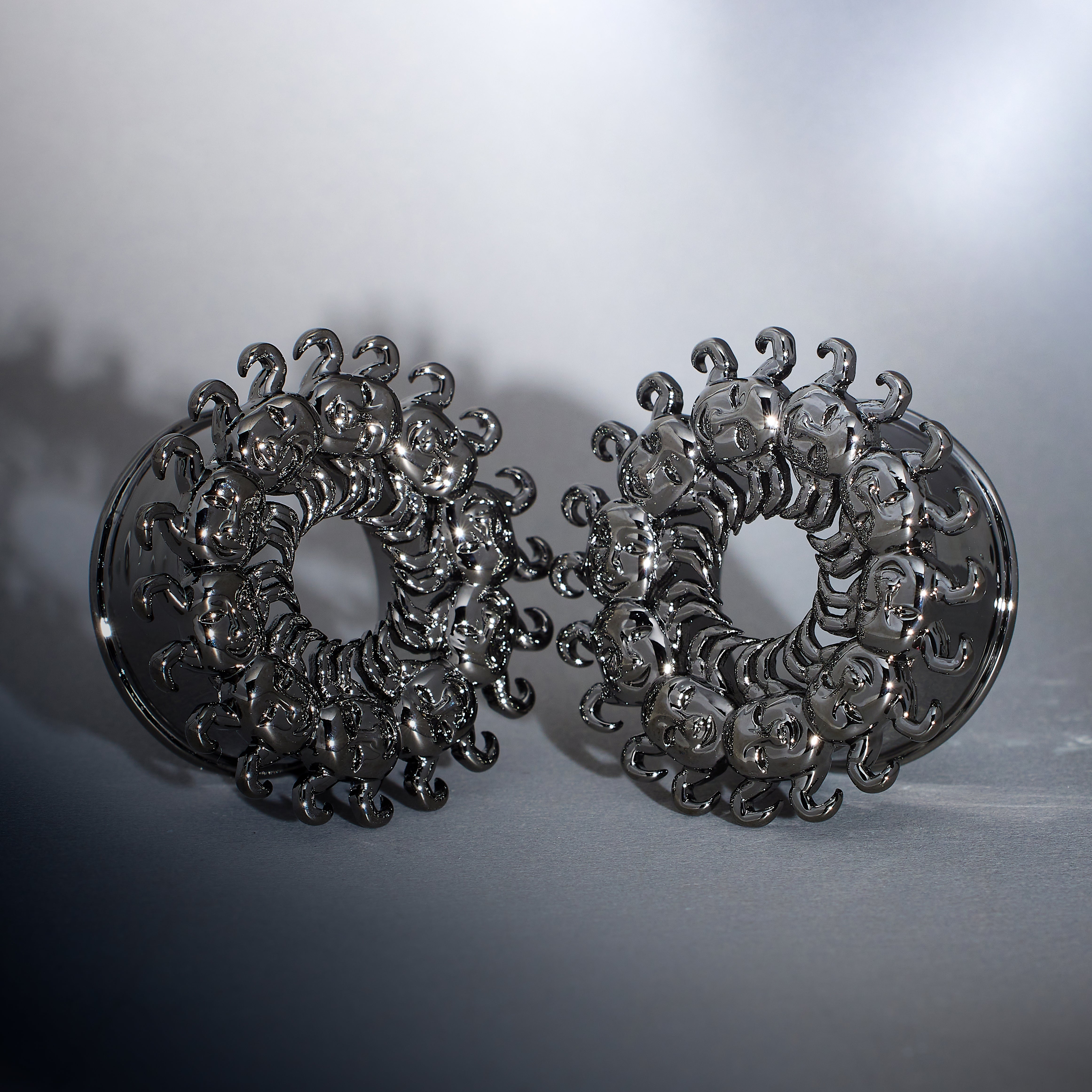 Human Centipede Tungsten Steel Ear Gauge Tunnel(2Pcs)