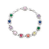 Sugar Cube Multicolor Zircon Bracelet