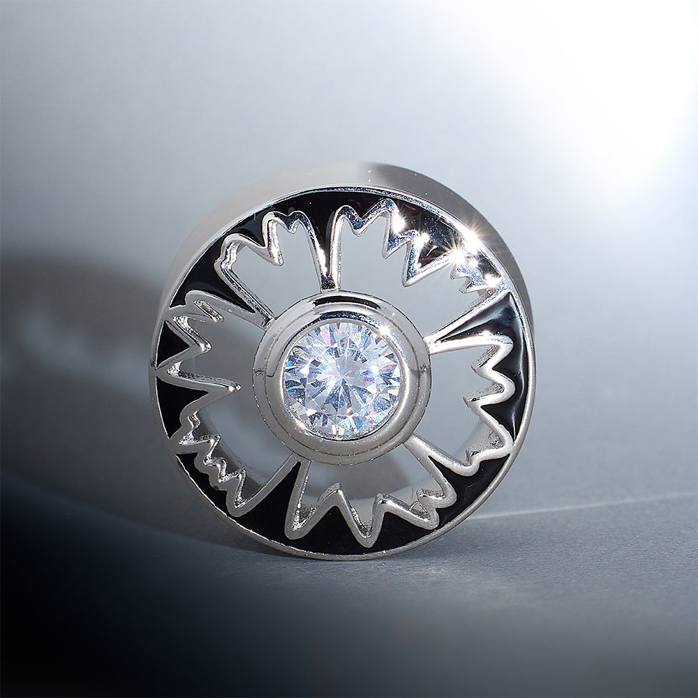 Magnificent Flower Zircon 14K Ear Gauge Tunnel (2Pcs)