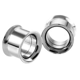 Double Flare Threaded Ear Stainless steel Ear Gauge Tunnels 2Pcs